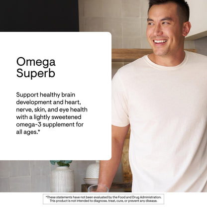 THORNE Omega Superb - Easy Dosing Fish Oil Liquid with EPA & DHA, Lemon Berry, 6.76 fl oz