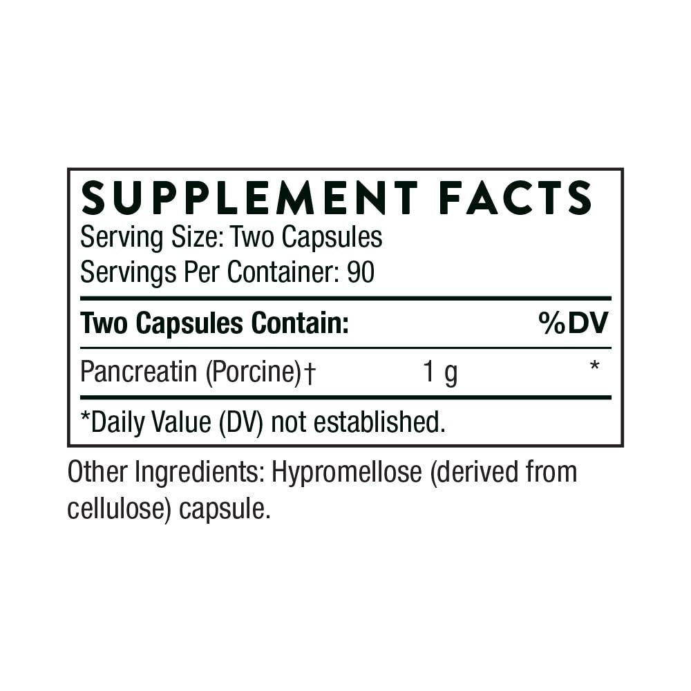 THORNE Pancreatic Enzymes (Dipan-9) – Digestive Support & Nutrient Absorption, 180 Capsules (90 Servings)