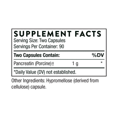 THORNE Pancreatic Enzymes (Dipan-9) – Digestive Support & Nutrient Absorption, 180 Capsules (90 Servings)