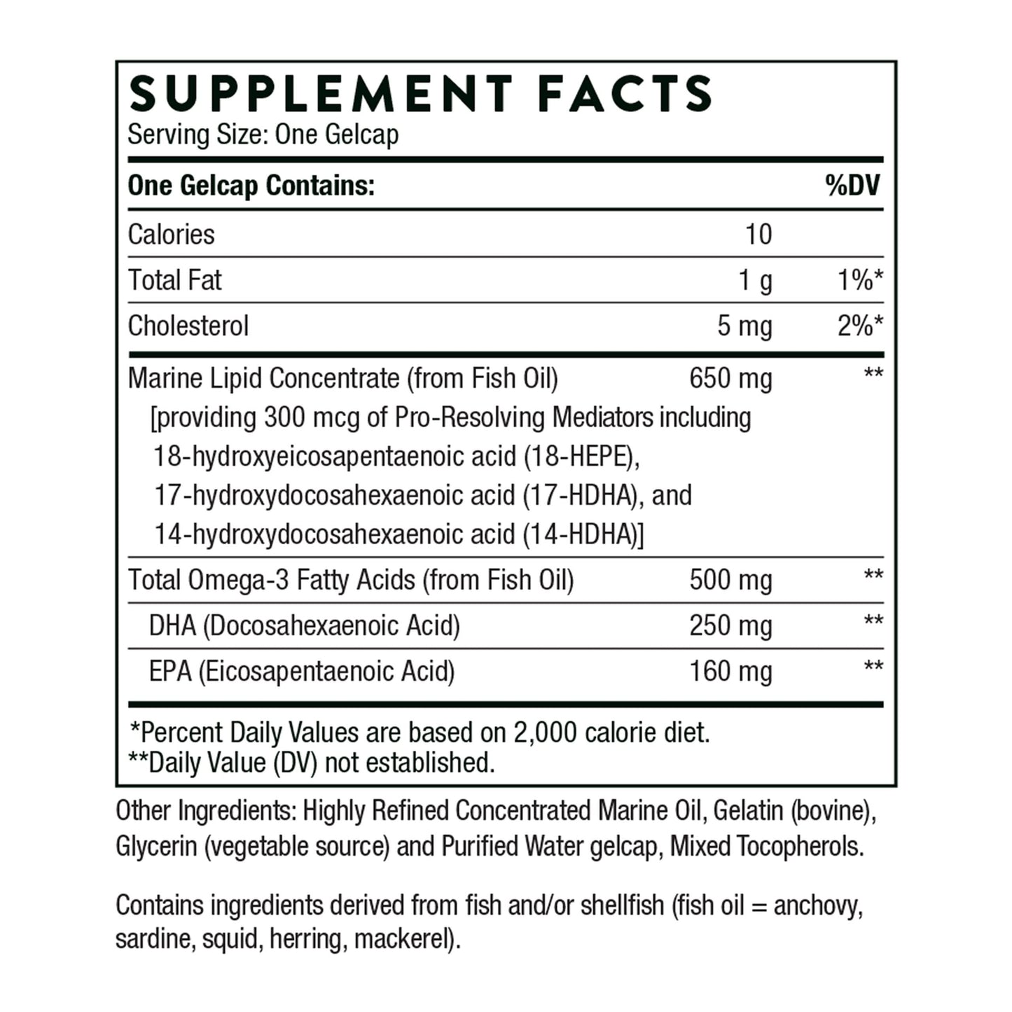 THORNE Pro-Resolving Mediators - Balanced Immune Response & Brain Structure, 60 Gelcaps