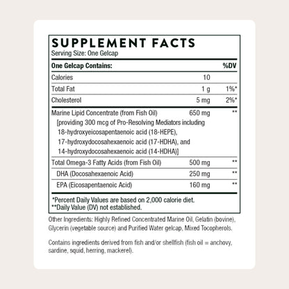 THORNE Pro-Resolving Mediators - Balanced Immune Response & Brain Structure, 60 Gelcaps
