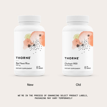 THORNE Red Yeast Rice 900mg – Gluten-Free Cholesterol Support Supplement | 120 Capsules