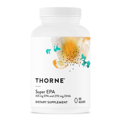 THORNE Super EPA Omega-3 - EPA 425mg & DHA 270mg | 180 Gelcaps - Gluten, Dairy & Soy-Free