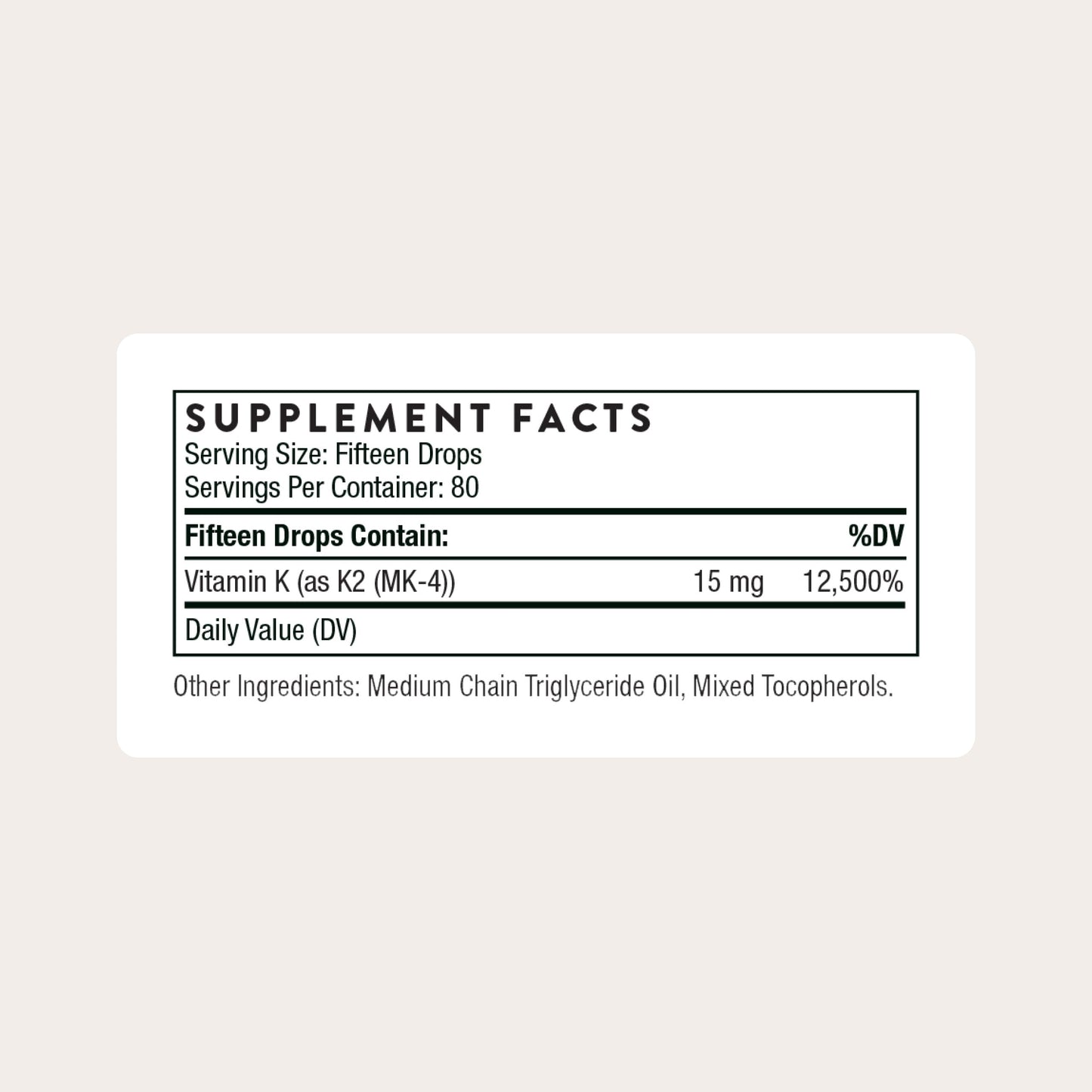 THORNE Vitamin K2 Liquid (1 mg/Drop) – Heart & Bone Support, Gluten/Dairy/Soy Free | 1 Fl Oz