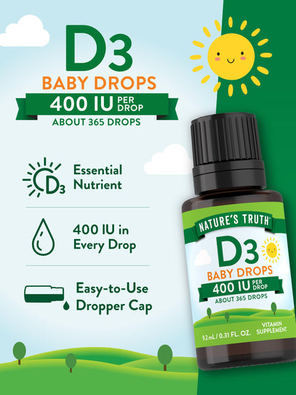 Nature's Truth Vitamin D Drops for Infants — 400 IU, 9.2 mL