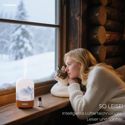 Essential Oil Diffuser Hand Blown Glass 100ml – Auto Shut-Off, Ultrasonic Lavender