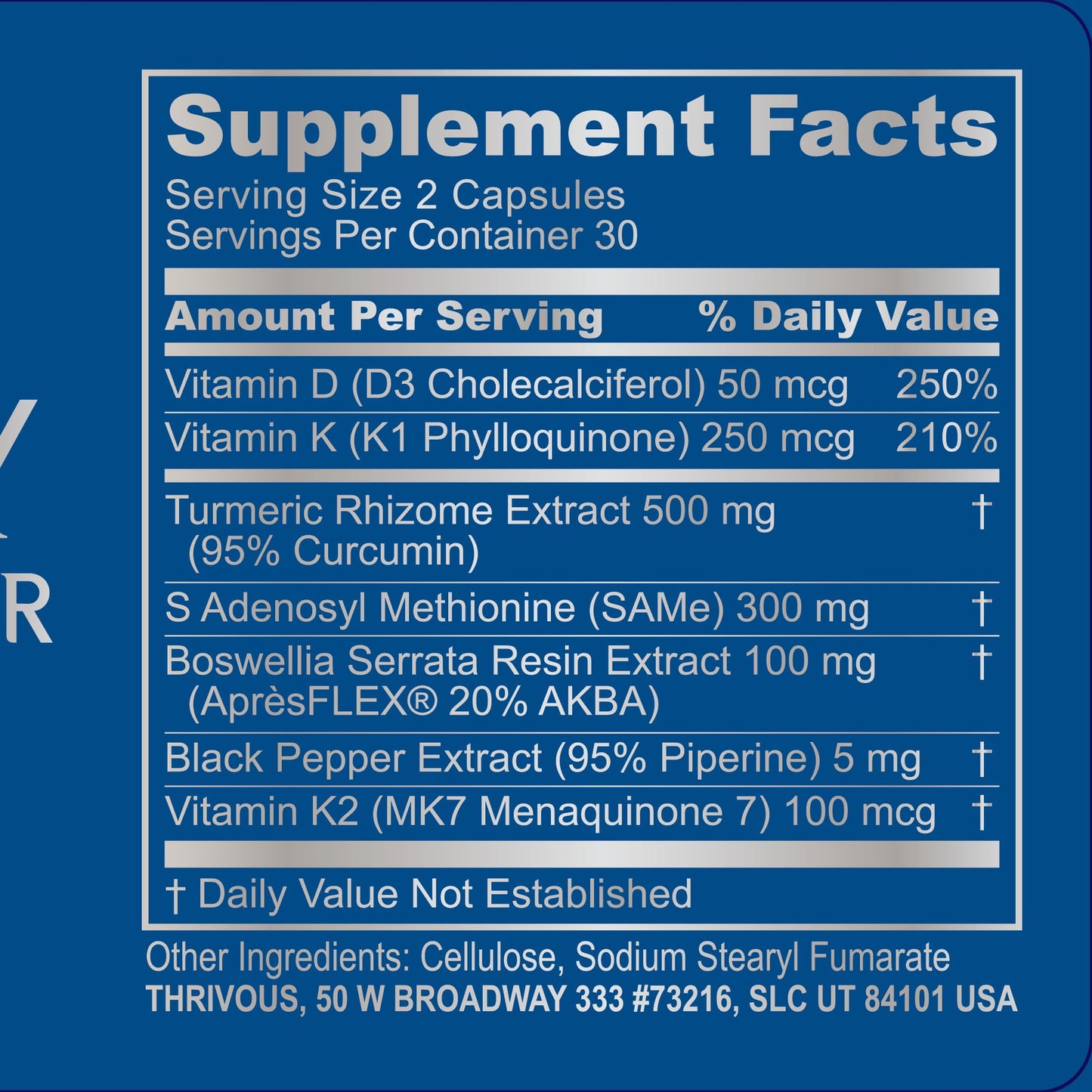 Thrivous Tenacity Arthroprotector – Joint & Bone Support (60 Vegan Capsules)