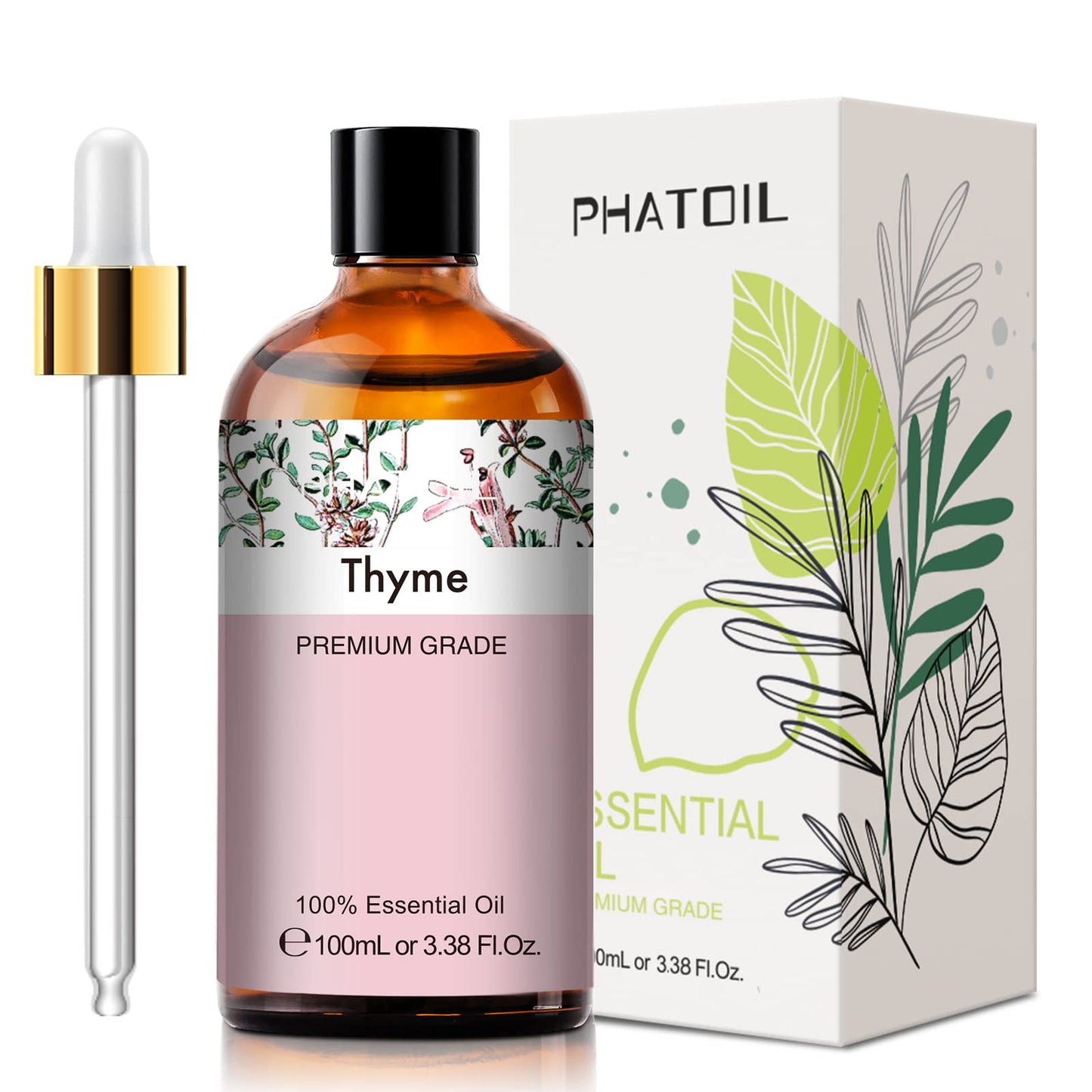 Thyme Essential Oil 100ml | PHATOIL Aromatherapy for Diffuser, DIY Soap & Candles
