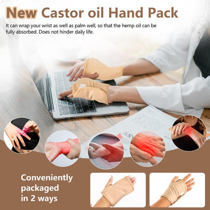 13 Pcs Castor Oil Pack Wrap Kit – Organic Cold-Pressed Castor Oil & Reusable Pads