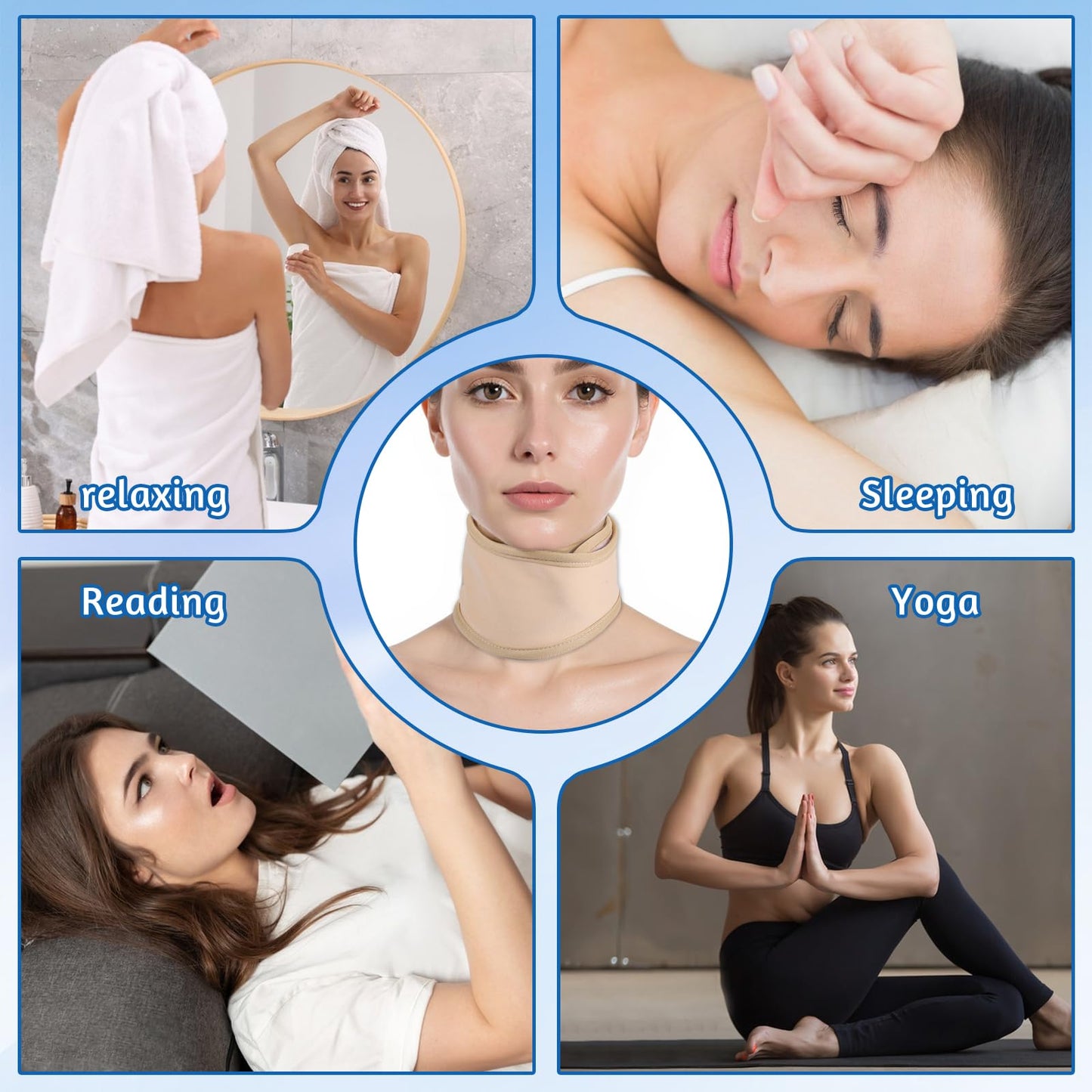 2 Pack Thyroid Castor Oil Neck Wrap – White & Khaki (Reusable)