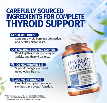 1 Body Thyroid Support Supplement – 90-Day, 3 Pack (Non-GMO Vegetarian)
