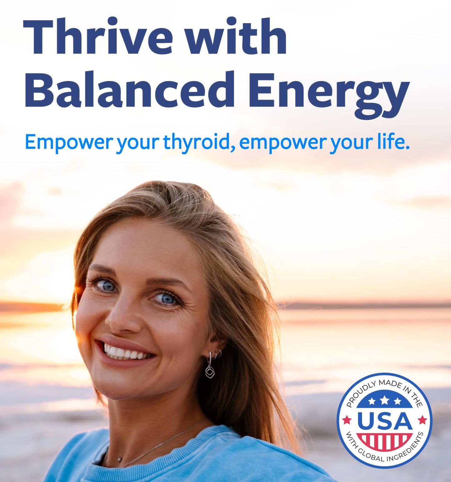 Thyroid Support with Iodine - 180 Capsules (Non-GMO) – 90 Day Supply