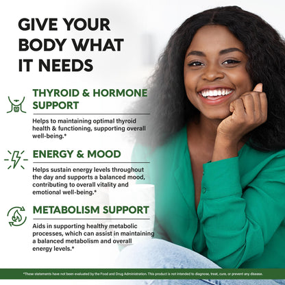 Thyroid Support for Women - Selenium 200 mcg & 21-in-1 Formula | USA