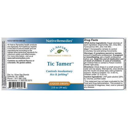 Native Remedies Tic Tamer 2 fl oz – Natural Homeopathic Tic Relief