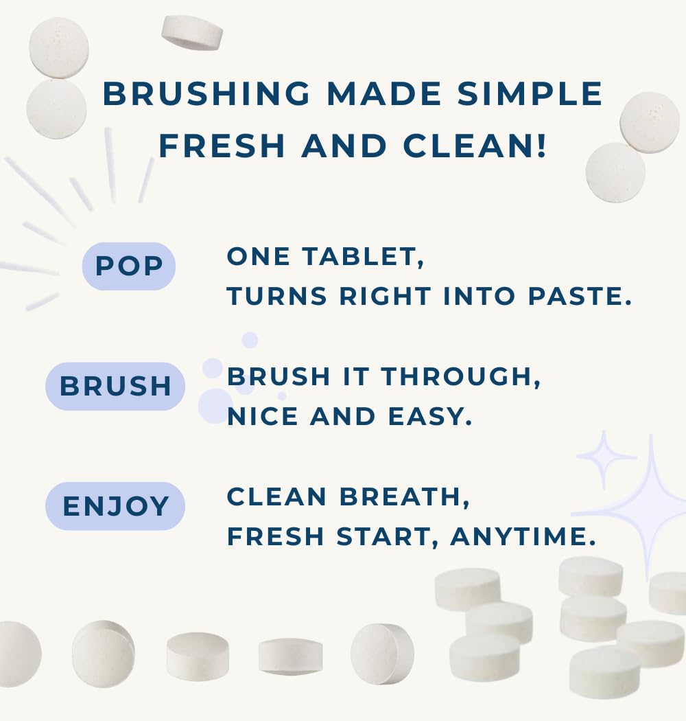 Tidalove Smile More Toothpaste Tablets with Fluoride & Hydroxyapatite (nHAp) – Vegan, Plastic-Free Tin