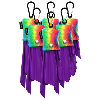 Microfiber Cloths & Glasses Wipes (6 Pack) – Eyeglasses, Lenses & Delicate Screens – Tie-Dye