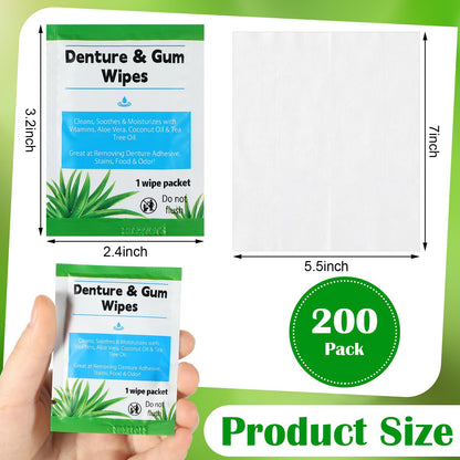 Timgle 200 Denture Cleaning Wipes – Deep Clean, Odor & Adhesive Removal