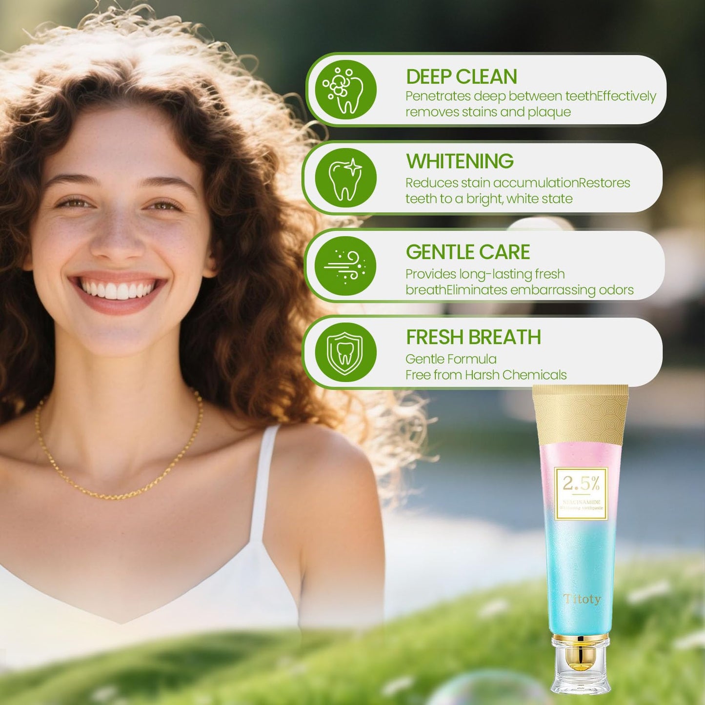 Titoty 2pcs Niacinamide Whitening Toothpaste – 2.5% Niacinamide