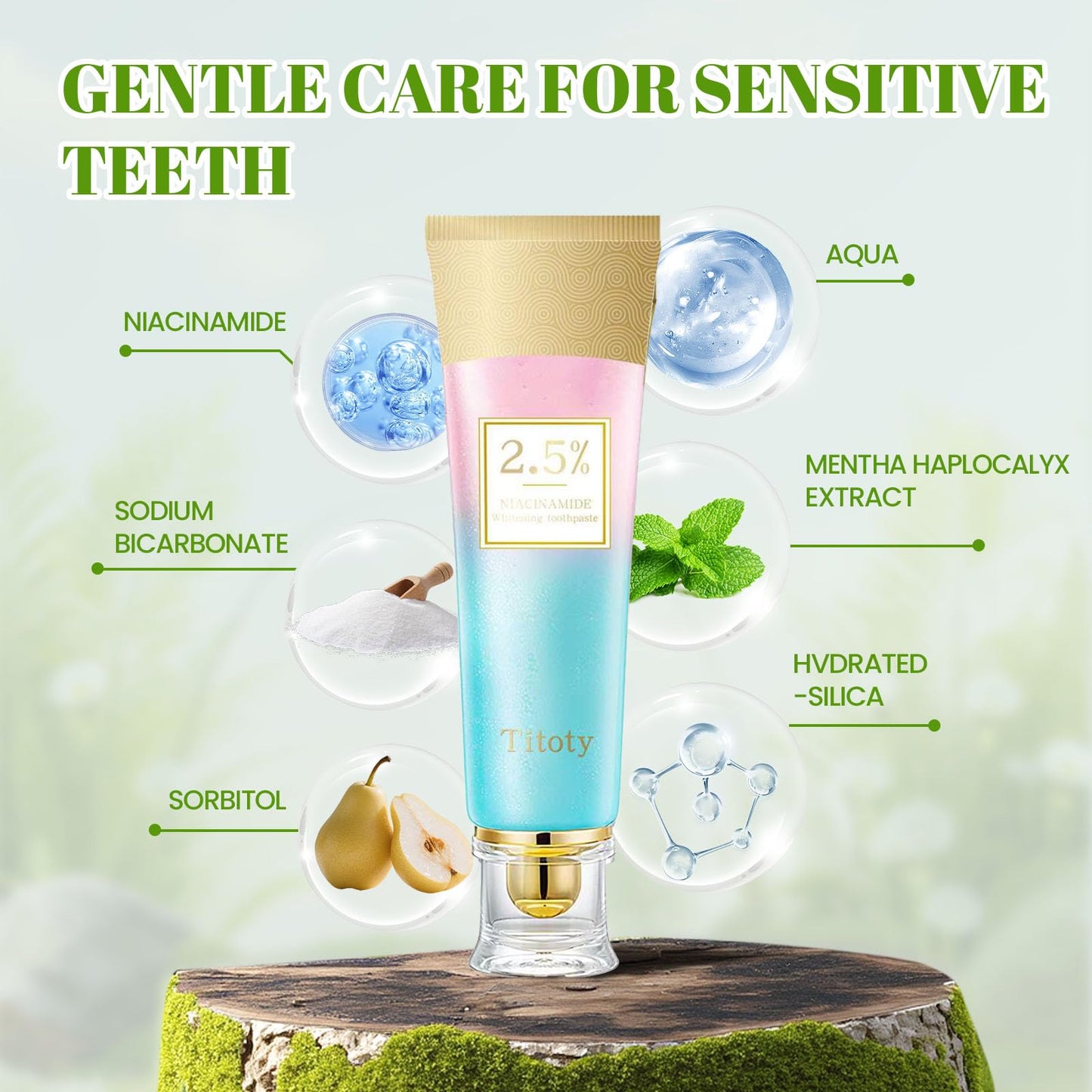 Titoty 2pcs Niacinamide Whitening Toothpaste – 2.5% Niacinamide