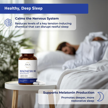 TIVA Nutraceutics Magnesium Glycinate – Gentle, High-Absorption for Sleep & Heart Health | 90 Capsules