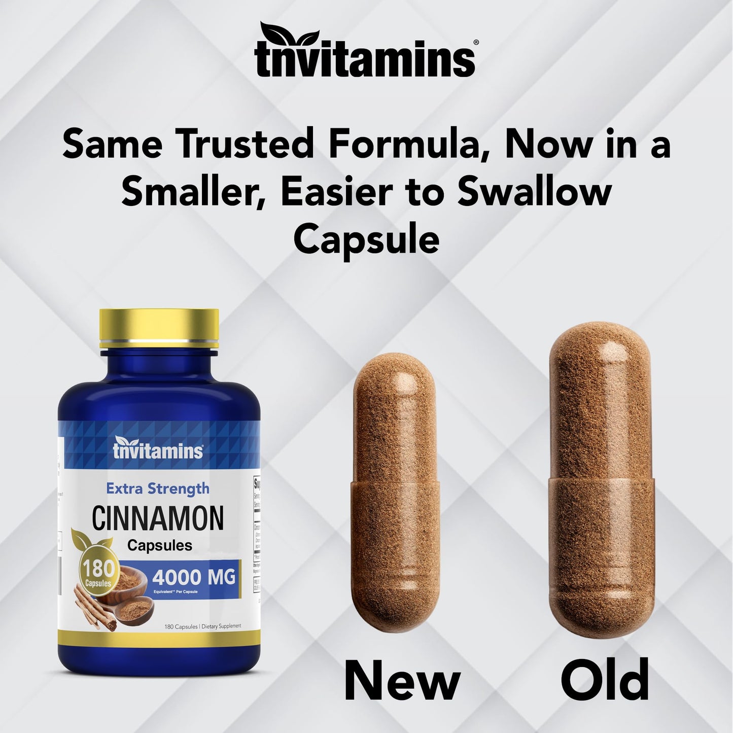 tnvitamins Cinnamon Capsules 4000 mg Equivalent – Cassia & Ceylon Blend, USA Made, 2-Pack