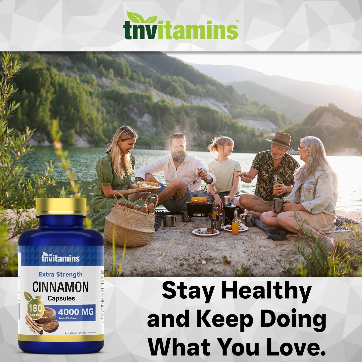 tnvitamins Cinnamon Capsules 4000 mg Equivalent – Cassia & Ceylon Blend, USA Made, 2-Pack