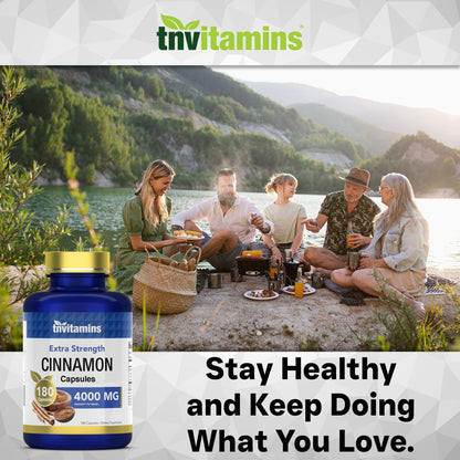 tnvitamins Cinnamon Capsules 4000 mg Equivalent – Cassia & Ceylon Blend, USA Made, 2-Pack
