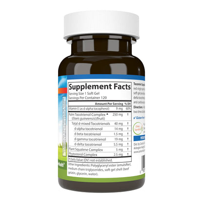 Carlson Tocomin SupraBio Full Spectrum Tocotrienol Complex - 120 Softgels | Non-GMO