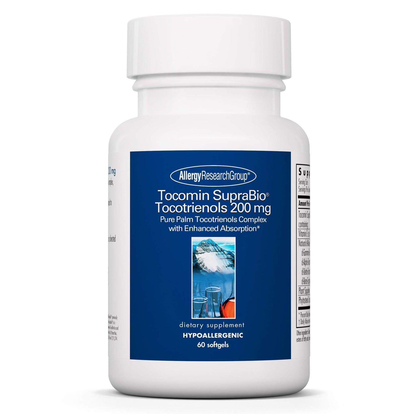 Allergy Research Group Tocomin SupraBio Tocotrienols 200 mg – Palm Tocotrienol Complex, Vitamin E | 60 Softgels