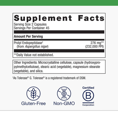 Metagenics SpectraZyme Gluten Digest Enzymes – 40 Capsules – Non-GMO & Vegetarian
