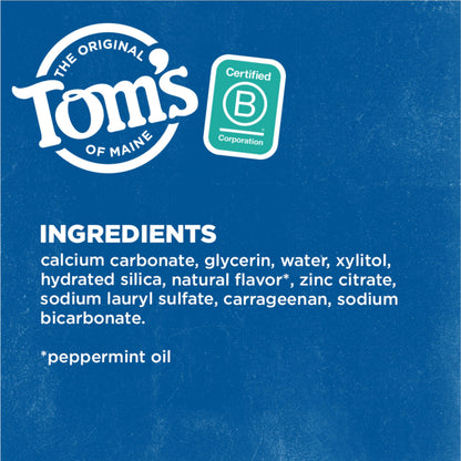 Tom's of Maine Fluoride-Free Antiplaque & Whitening Toothpaste – Travel Size Peppermint, 1 oz (12-Pack)