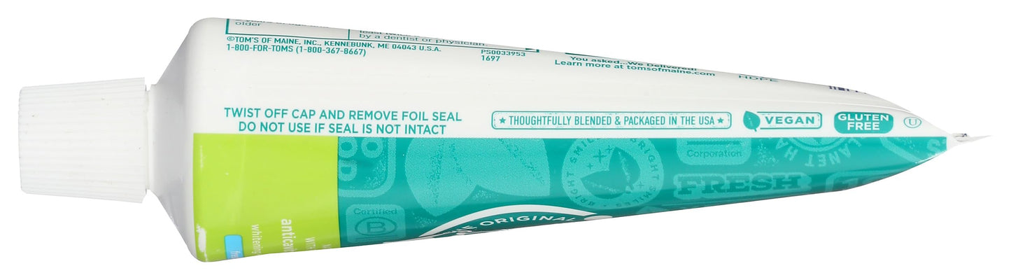 Tom's of Maine, Travel Size Anticavity Toothpaste - Fresh Mint, 3 Ounce