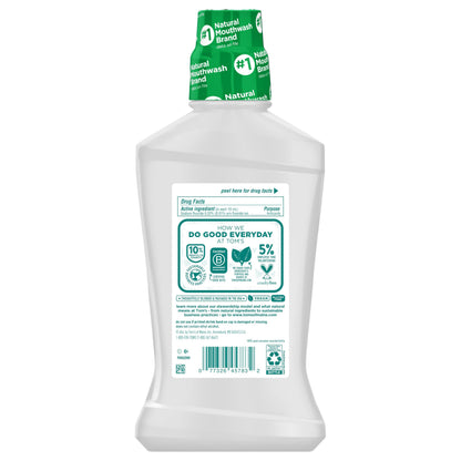 Tom's of Maine Whole Care Natural Mouthwash - Fresh Mint, 16 oz (Pack of 3)