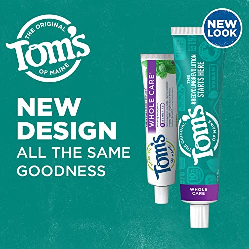 Tom's of Maine Whole Care Fluoride Toothpaste – Wintermint, 4 oz, 3-Pack