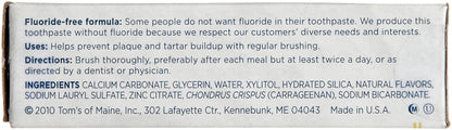 Tom's of Maine Fluoride Free Antiplaque & Whitening Toothpaste – Peppermint, 1 oz