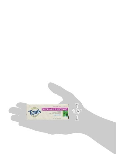 Tom's of Maine Fluoride Free Antiplaque & Whitening Toothpaste – Peppermint, 1 oz