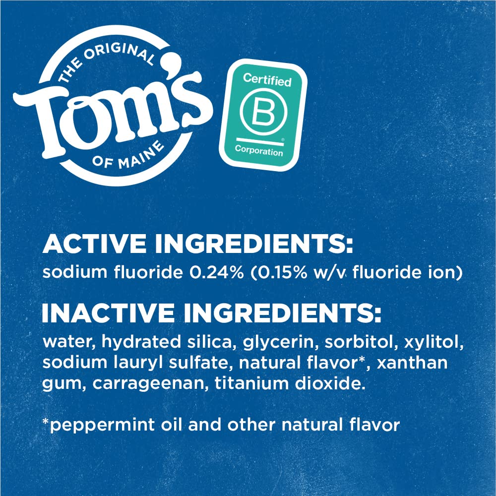 Tom's of Maine Luminous White Toothpaste with Fluoride – Clean Mint, 4.7 oz (Packaging May Vary)