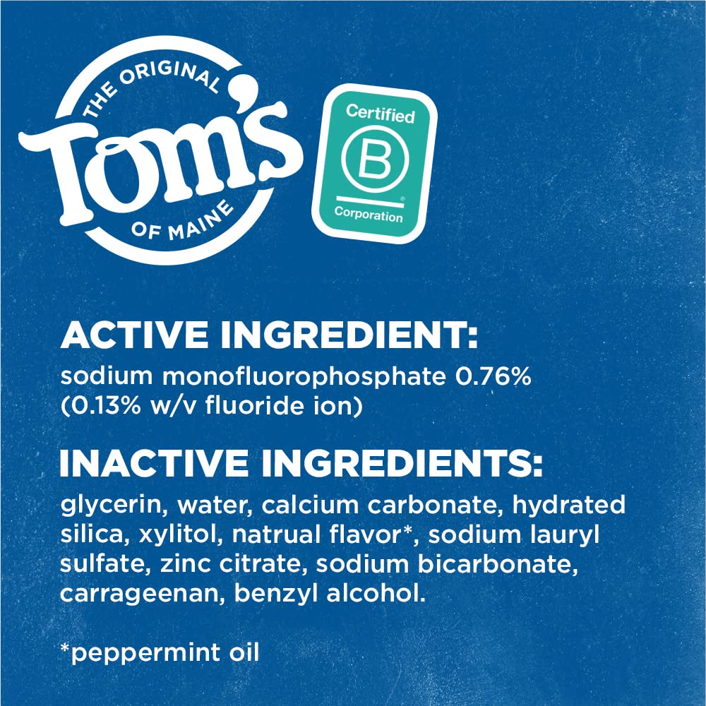 Tom's of Maine Whole Care Toothpaste with Fluoride – Peppermint, 4 oz