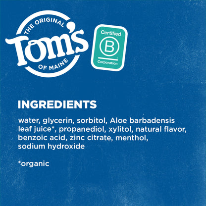 Tom's of Maine Wicked Fresh Natural Mouthwash – Alcohol-Free, Cool Mountain Mint, 16 oz (6-Pack) Packaging May Vary