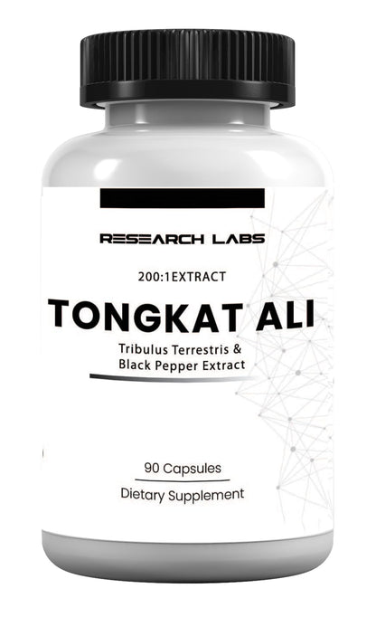 Research Labs Tongkat Ali Extract Capsules 200x — 200,000 mg | Strength, Drive & Performance