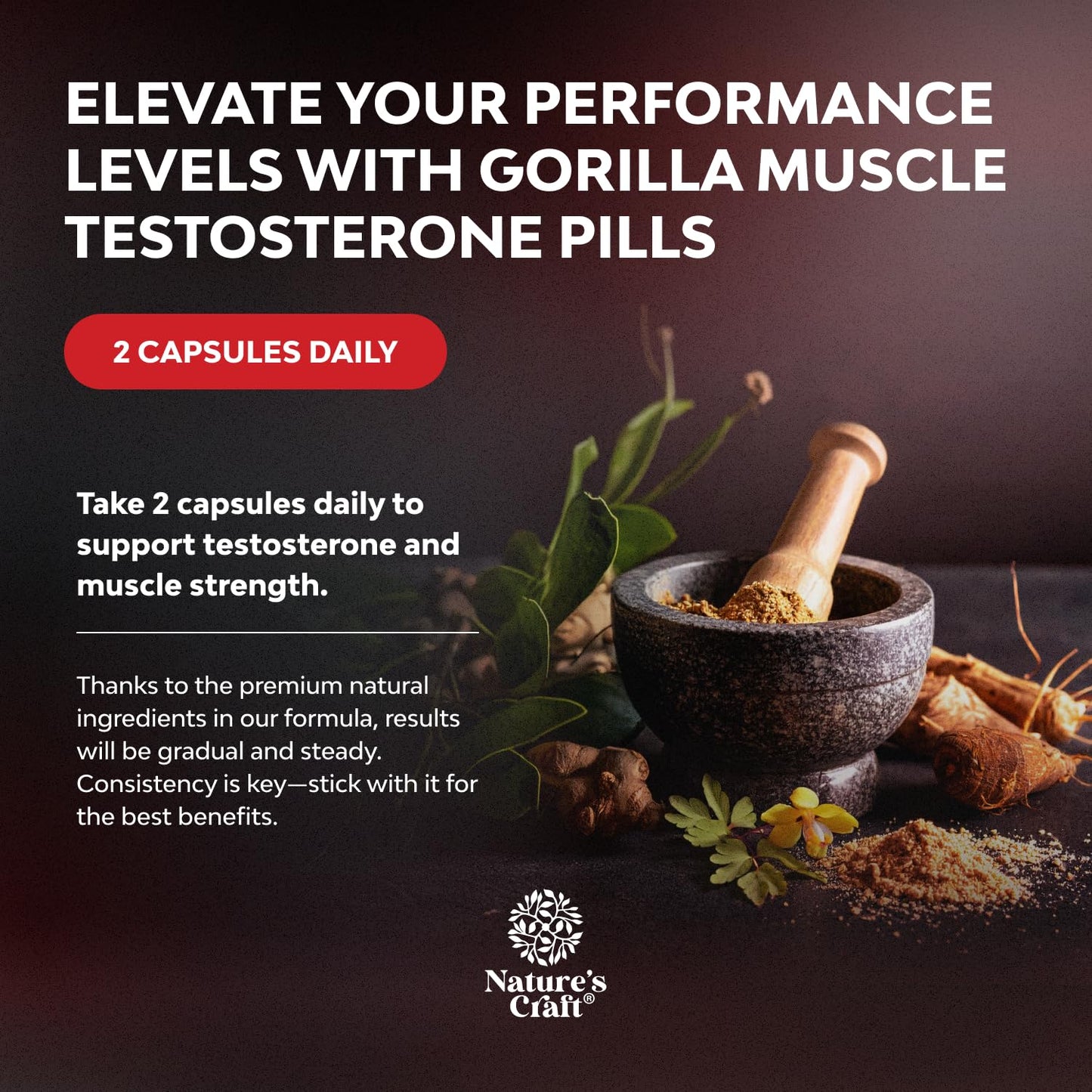 Extra Strength Testosterone Booster for Men – Natural Supplement with Horny Goat Weed, Maca, Tongkat Ali & Saw Palmetto