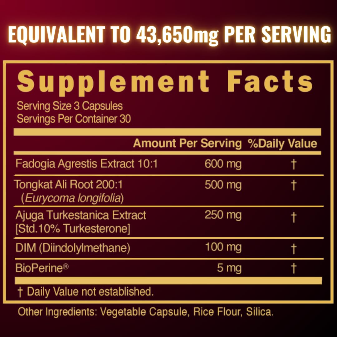 43,650mg Fadogia Agrestis for Men – Turkesterone, Tongkat Ali & DIM
