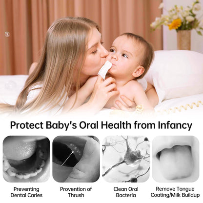 Tongueclear Baby Dry Wipes 0-36 Months - Tooth & Gum Cleaner (60 Count)
