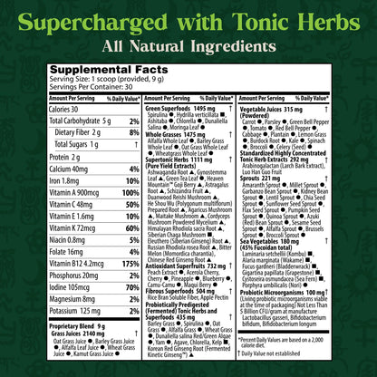 Dragon Herbs Tonic Alchemy Superfood Greens Powder with 91 Ingredients | 30 Servings