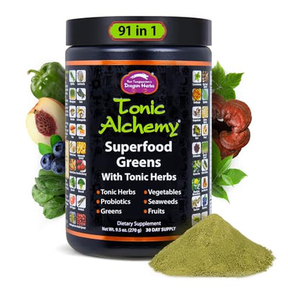 Dragon Herbs Tonic Alchemy Superfood Greens Powder with 91 Ingredients | 30 Servings
