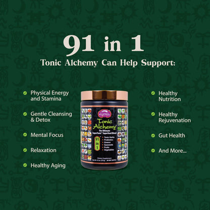 Dragon Herbs Tonic Alchemy Superfood Greens Powder with 91 Ingredients | 30 Servings