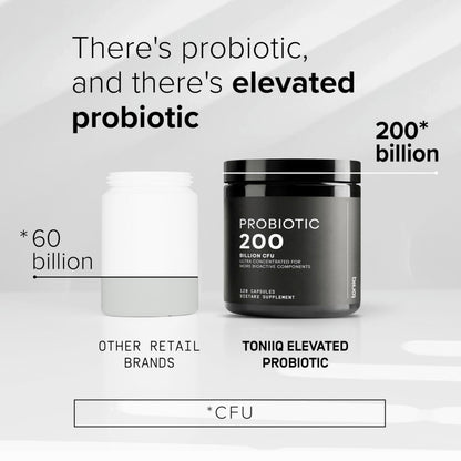 Toniiq 200 Billion CFU Probiotic - 30 Strains, Shelf-Stable, Extended Release Capsules