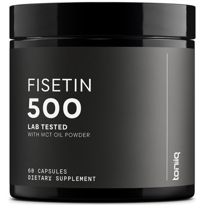 Toniiq Ultra High Purity Fisetin 500mg | 98%+ Purified, MCT-Enhanced Absorption | 60 Capsules