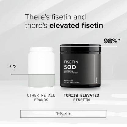 Toniiq Ultra High Purity Fisetin 500mg | 98%+ Purified, MCT-Enhanced Absorption | 60 Capsules