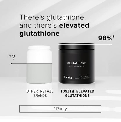 Toniiq Glutathione 1000mg - 98%+ Pure, 120 Capsules